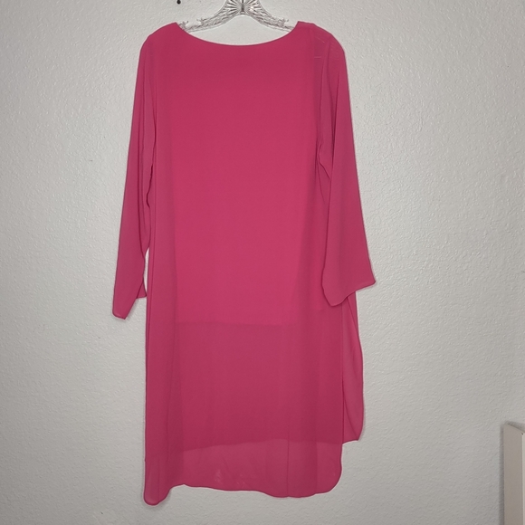 Soft Surroundings Womans Size M chiffon Jennifer Blouse in Magenta - Picture 6 of 8